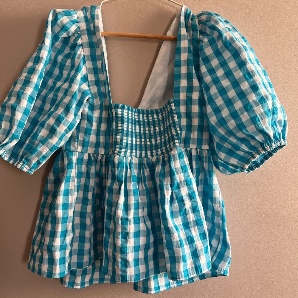 Lilly Pulitzer Sarafina Gingham Babydoll Top - Picture 4 of 5